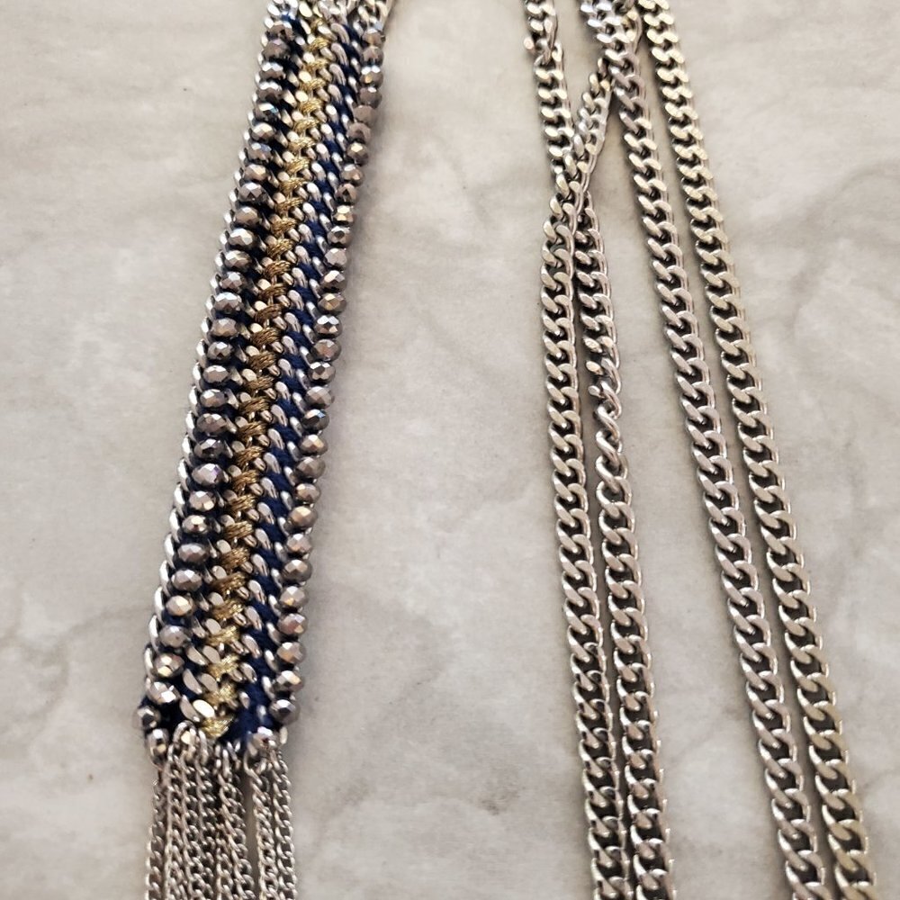 ✨ Stella and Dot Thread Pendant Fringe Edgy Rocker Moto Statement Necklace ✨ - Picture 4 of 12